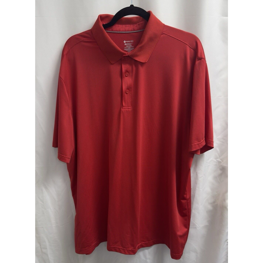 Member's Mark Men's Short Sleeve Moisture Wicking Performance Polo XXL Red